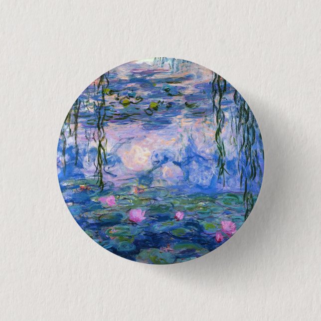 Claude Monet Vatten Lilies Vintage Blommigt HD Art Knapp (Framsida)
