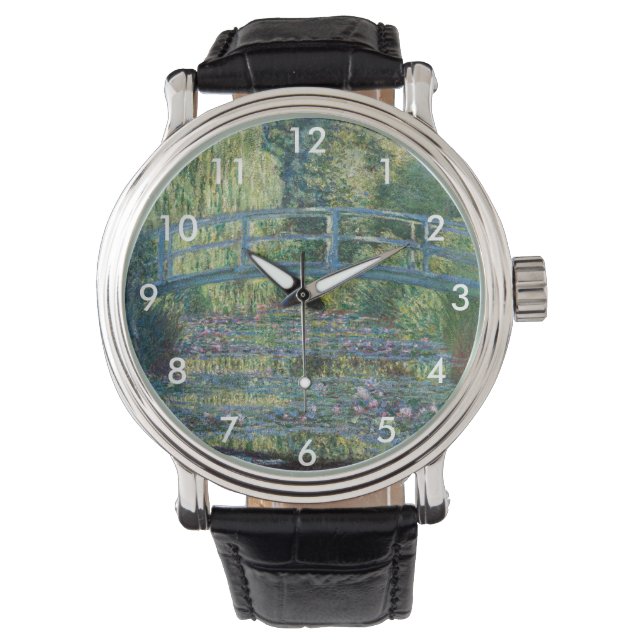 Claude Monet - Vatten Lily pond, Grönt Harmony Armbandsur (Framsida)