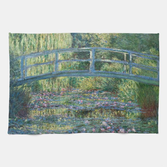 Claude Monet - Vatten Lily pond, Grönt Harmony Kökshandduk (Horisontell)