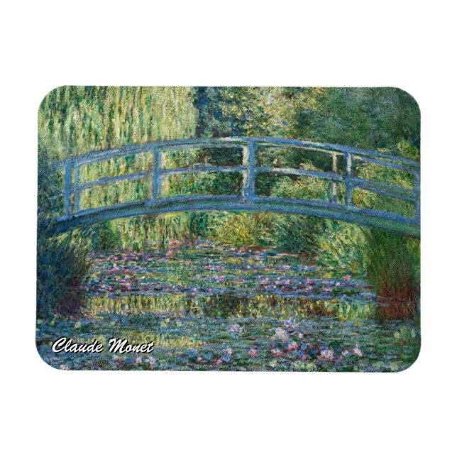 Claude Monet - Vatten Lily pond, Grönt Harmony Magnet (Horisontell)