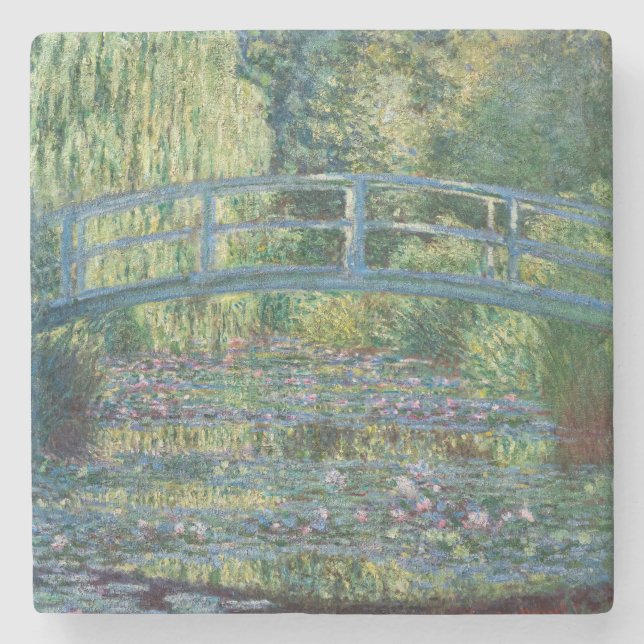 Claude Monet - Vatten Lily pond, Grönt Harmony Stenunderlägg (Framsidan)