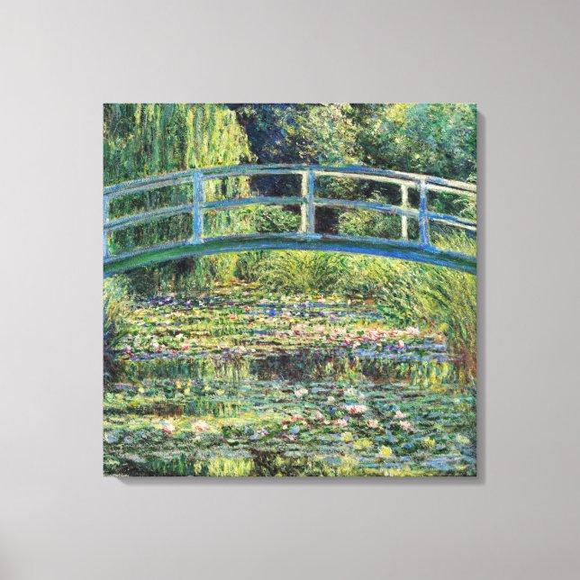 Claude Monet - Vatten Lily Pond & Japanesese Bridg Canvastryck (Framsida)