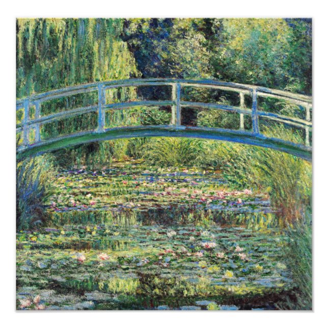 Claude Monet - Vatten Lily Pond & Japanesese Bridg Fototryck (Framsidan)