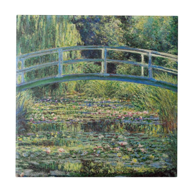 Claude Monet - Vatten Lily Pond & Japanesese Bridg Kakelplatta (Framsidan)