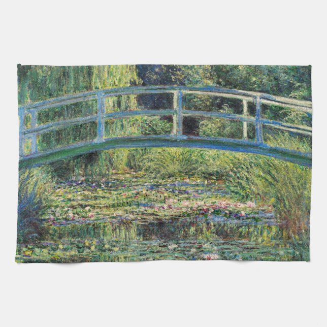Claude Monet - Vatten Lily Pond & Japanesese Bridg Kökshandduk (Horisontell)