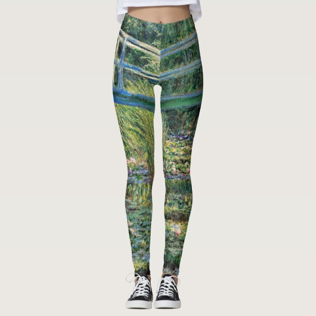 Claude Monet - Vatten Lily Pond & Japanesese Bridg Leggings (Framsida)