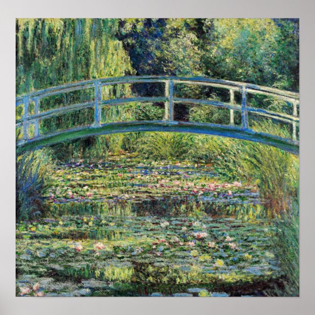 Claude Monet - Vatten Lily Pond & Japanesese Bridg Poster (Framsidan)