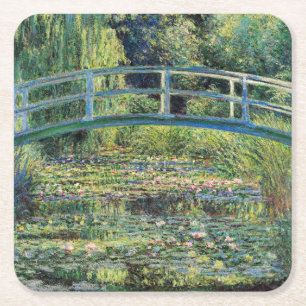 Claude Monet - Vatten Lily Pond & Japanesese Bridg Underlägg Papper Kvadrat