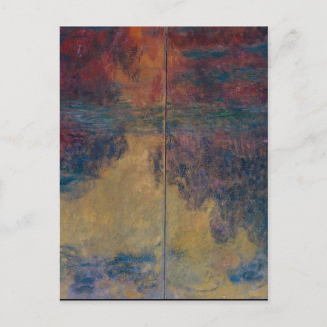 Claude Monet - Vatten Lily Pond på kvällen Vykort (Framsida)