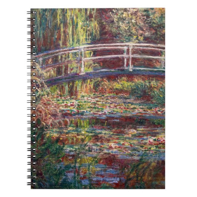Claude Monet - Vatten Lily pond, Rosa Harmony Anteckningsbok (Framsidan)