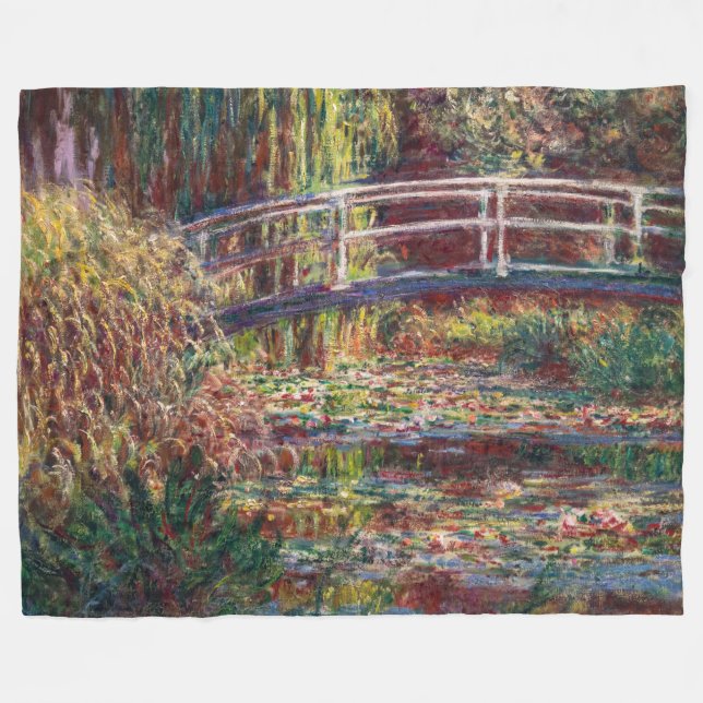 Claude Monet - Vatten Lily pond, Rosa Harmony Fleecefilt (Framsidan (Horisontell))
