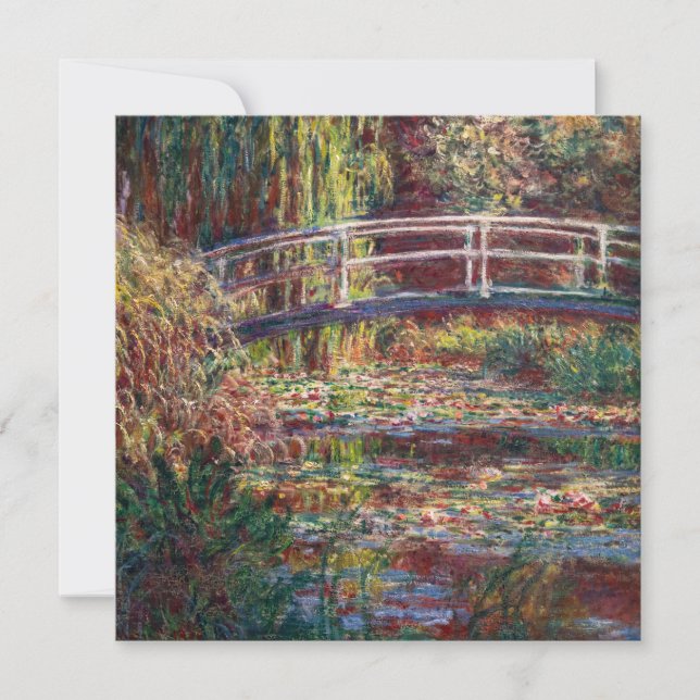 Claude Monet - Vatten Lily pond, Rosa Harmony Inbjudningar (Framsida)
