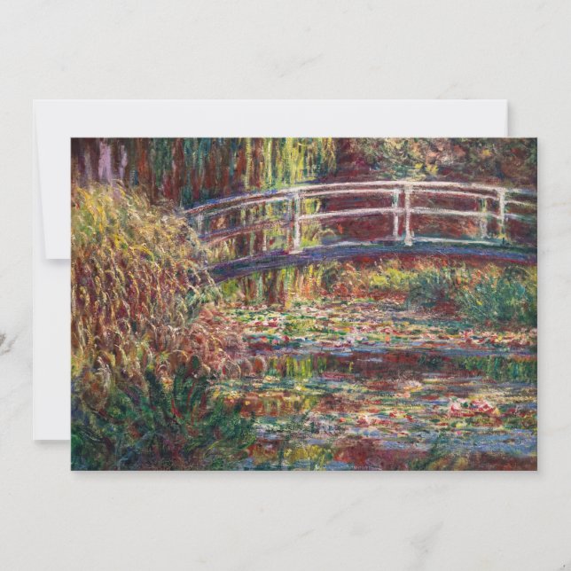 Claude Monet - Vatten Lily pond, Rosa Harmony Inbjudningar (Framsida)