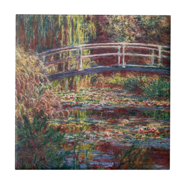 Claude Monet - Vatten Lily pond, Rosa Harmony Kakelplatta (Framsidan)