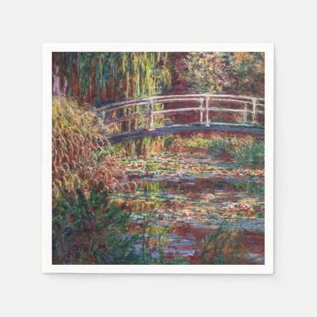 Claude Monet - Vatten Lily pond, Rosa Harmony Pappersservett (Framsidan)