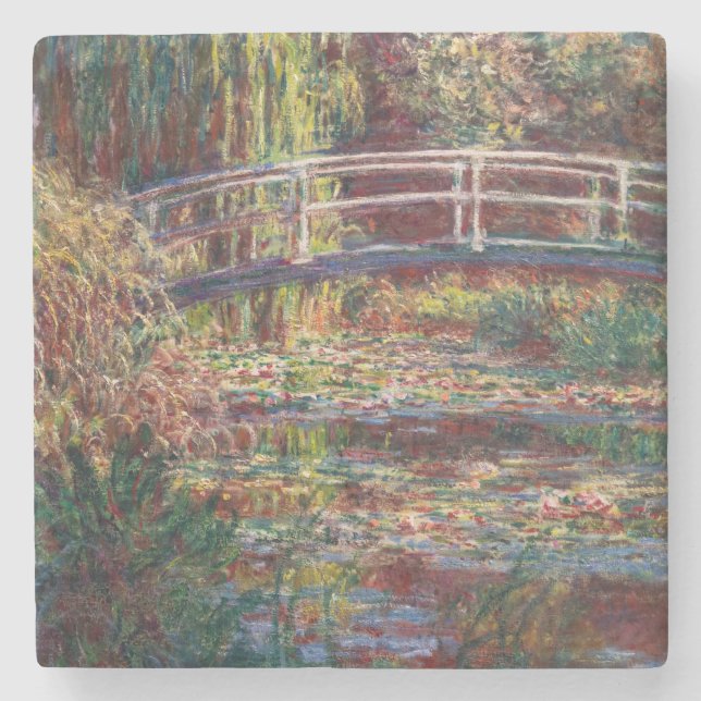 Claude Monet - Vatten Lily pond, Rosa Harmony Stenunderlägg (Framsidan)