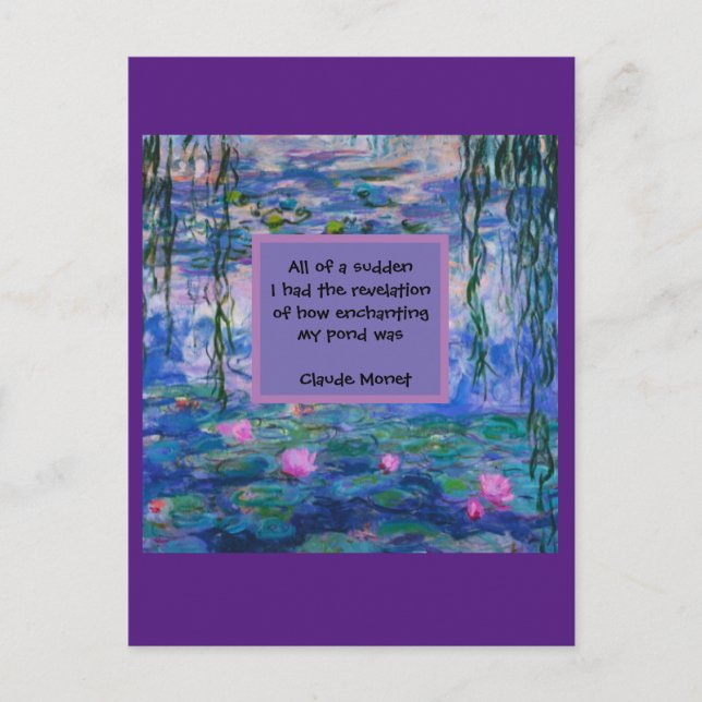 Claude Monet Vatten Lily Quote Vykort (Framsida)
