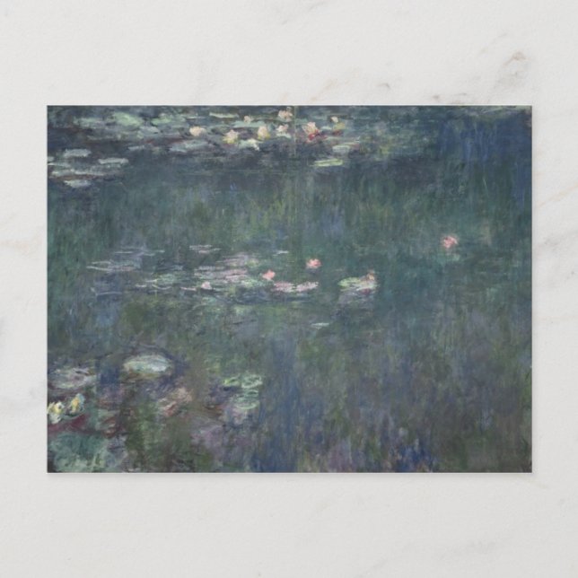 Claude Monet | Vattenkällor: Reflektioner för Grön Vykort (Framsida)