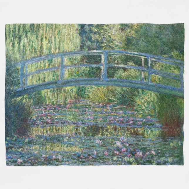 Claude Monet - Vattenliljedamm, Grön harmoni Fleecefilt (Framsidan (Horisontell))