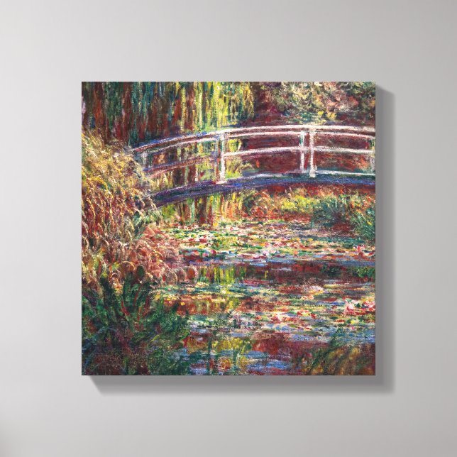 Claude Monet - Vattenliljedamm, Rosa harmoni Canvastryck (Framsida)