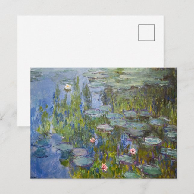 Claude Monet Vattenliljor 1915 Impressionistisk Ko Vykort (Fram/baksida)