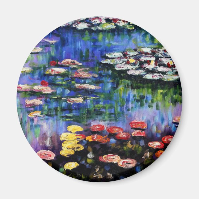Claude Monet Vattenliljor 1916 Finkonst Magnet (Framsidan)