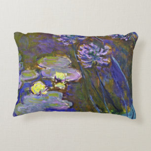 Claude Monet Vattenliljor Agapanthus Vintage Konst Prydnadskudde