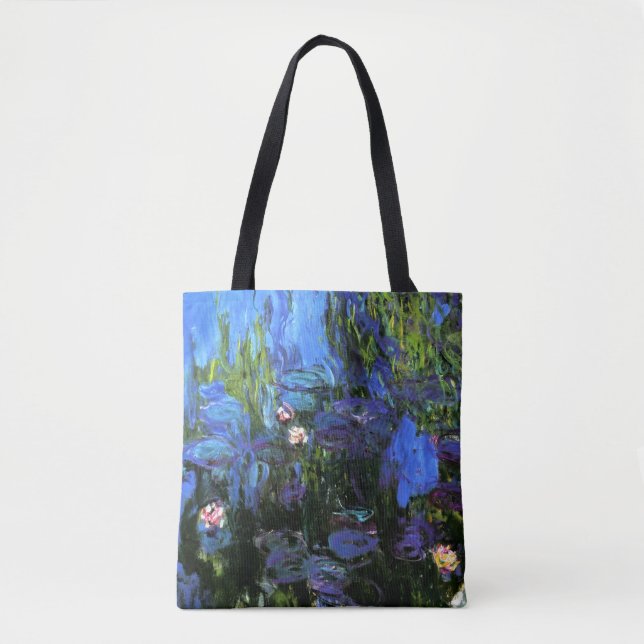 Claude Monet: Vattenliljor, blå indigo Tygkasse (Framsida)