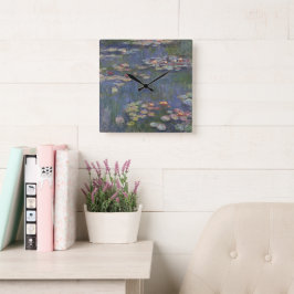 Claude Monet Vattenliljor Fyrkantig Klocka