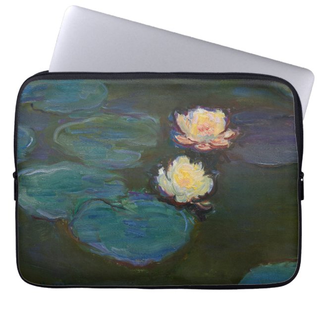 Claude Monet Vattenliljor Impressionistisk Oljemål Laptop Fodral (Framsidan)