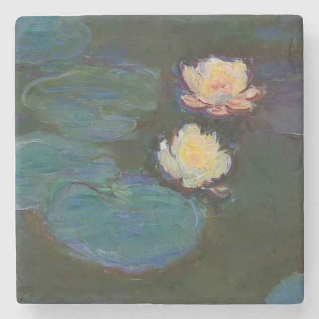 Claude Monet Vattenliljor Impressionistisk Oljemål Stenunderlägg (Framsidan)