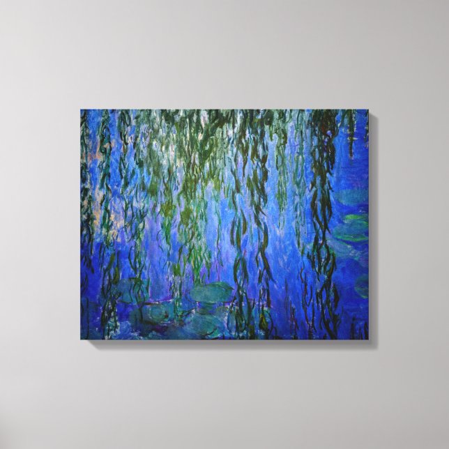 Claude Monet - Vattenliljor med sörjande pil Canvastryck (Framsida)