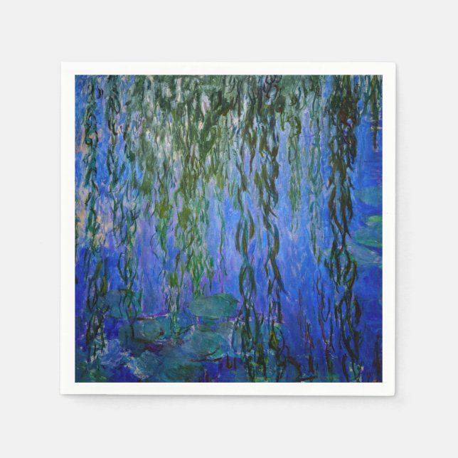 Claude Monet - Vattenliljor med sörjande pil Pappersservett (Framsidan)