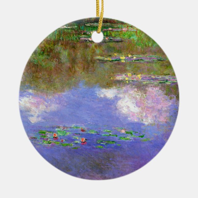 Claude Monet - Vattenliljor, Molnen, Julgransprydnad Keramik (Framsidan)