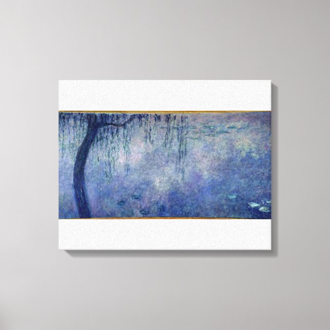 Claude Monet | Vattenväxter: lämnat vipande Willow Canvastryck (Framsida)