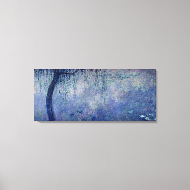 Claude Monet | Vattenväxter: lämnat vipande Willow Canvastryck (Framsida)