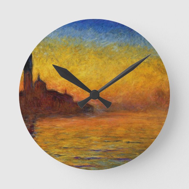 Claude Monet / Venedig Twilight Rund Klocka (Framsida)