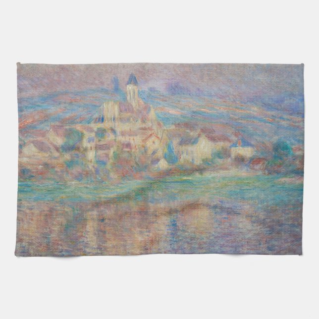 Claude Monet - Vetheuil, Sunset Kökshandduk (Horisontell)