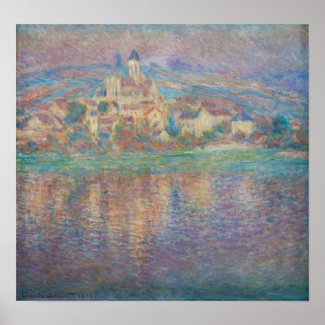 Claude Monet - Vetheuil, Sunset Poster (Framsidan)
