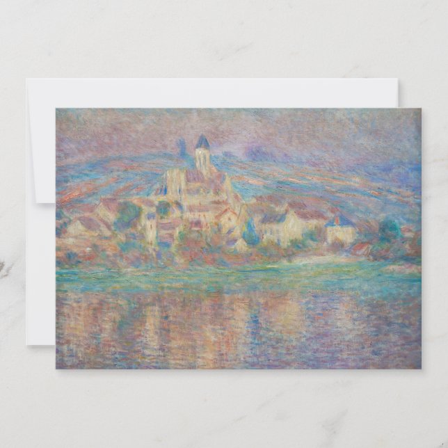 Claude Monet - Vetheuil, Sunset Tack Kort (Framsida)