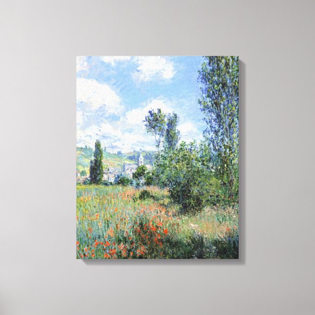 Claude Monet View of Vétheuil Canvastryck (Framsida)