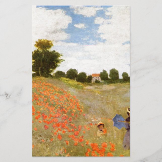 Claude Monet // Vild Poppies Brevpapper (Framsida)