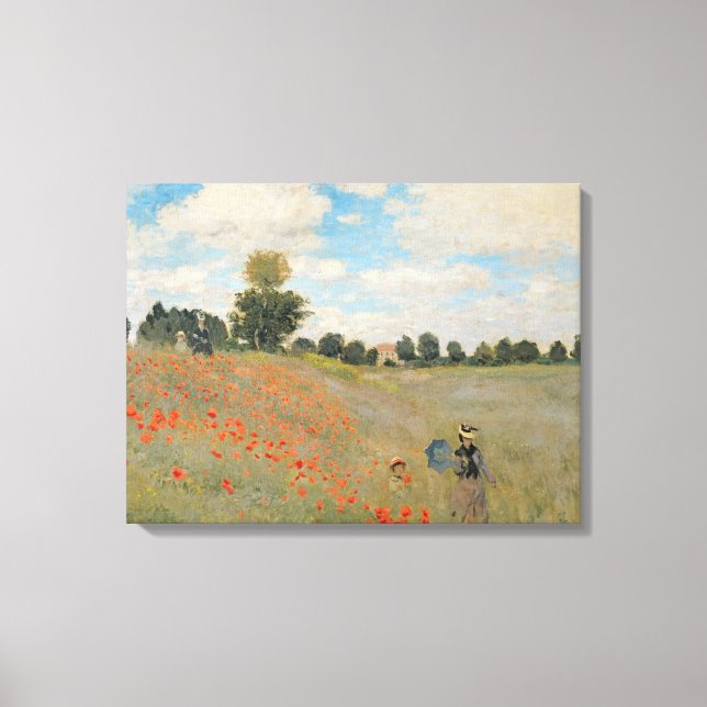 Claude Monet | Vild Poppies, nära Argentina Canvastryck (Framsida)
