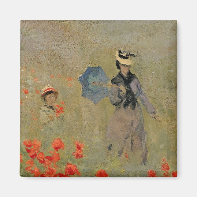 Claude Monet | Vild Poppies, nära Argentina Magnet (Framsidan)