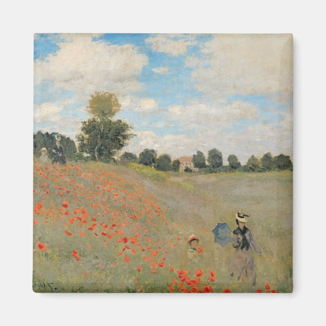 Claude Monet | Vild Poppies, nära Argentina Magnet (Framsidan)
