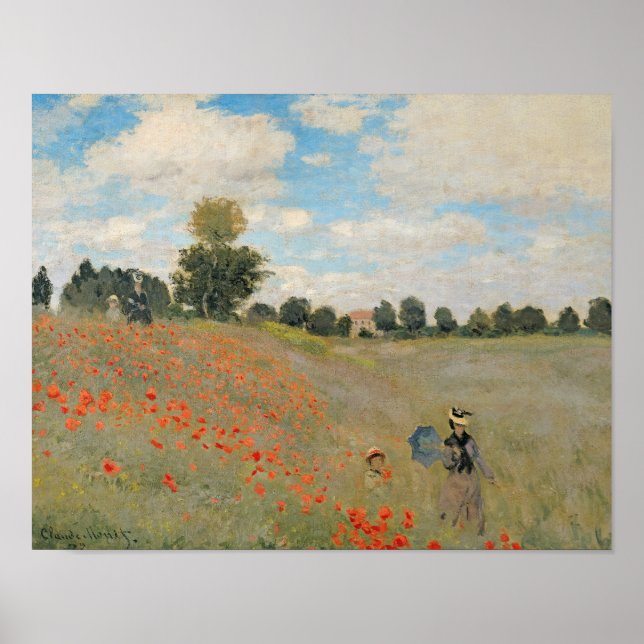 Claude Monet | Vild Poppies, nära Argentina Poster (Framsidan)