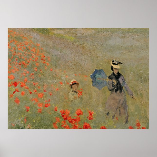 Claude Monet | Vild Poppies, nära Argentina Poster (Framsidan)
