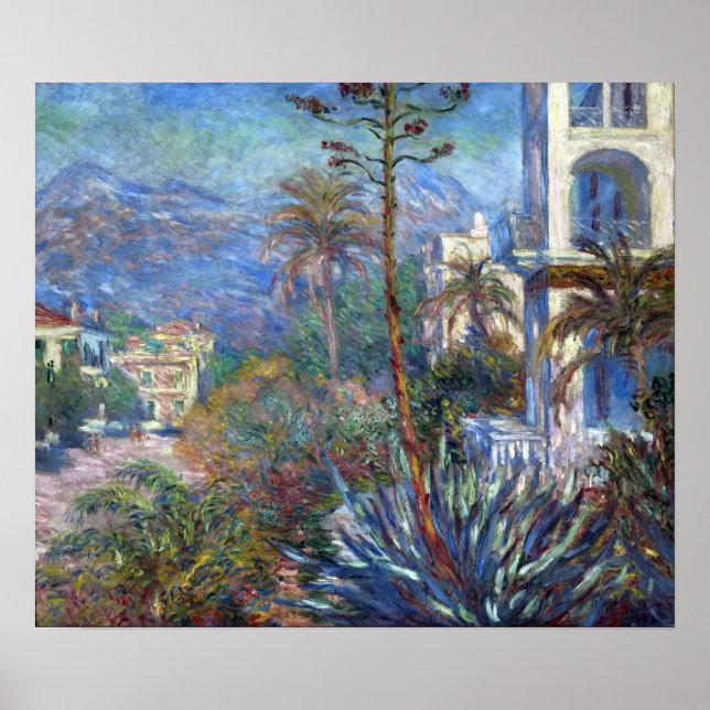 Claude Monet Villas vid Bordighera Poster (Framsidan)