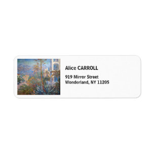 Claude Monet - Villas vid Bordighera Returadress Etikett
