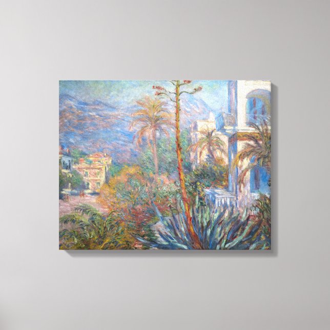 Claude Monet - Villor vid Bordighera Canvastryck (Framsida)